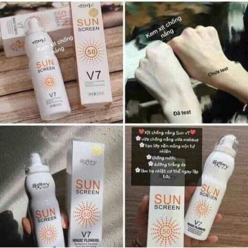XỊT CHỐNG NẮNG V7 SUN SCREEN SPF 50+++