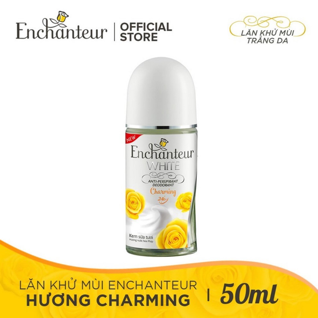 Lăn Khử Mùi Enchanteur White Charming - 50ml