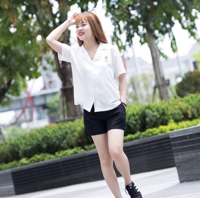 Sơ mi thêu dứa