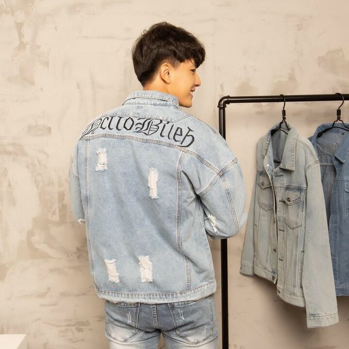 [HCM]Áo khoác jean nam form rộng màu xám nam tính form rộng Tính Steel thời trang Hàn Quốc size M- L-XL