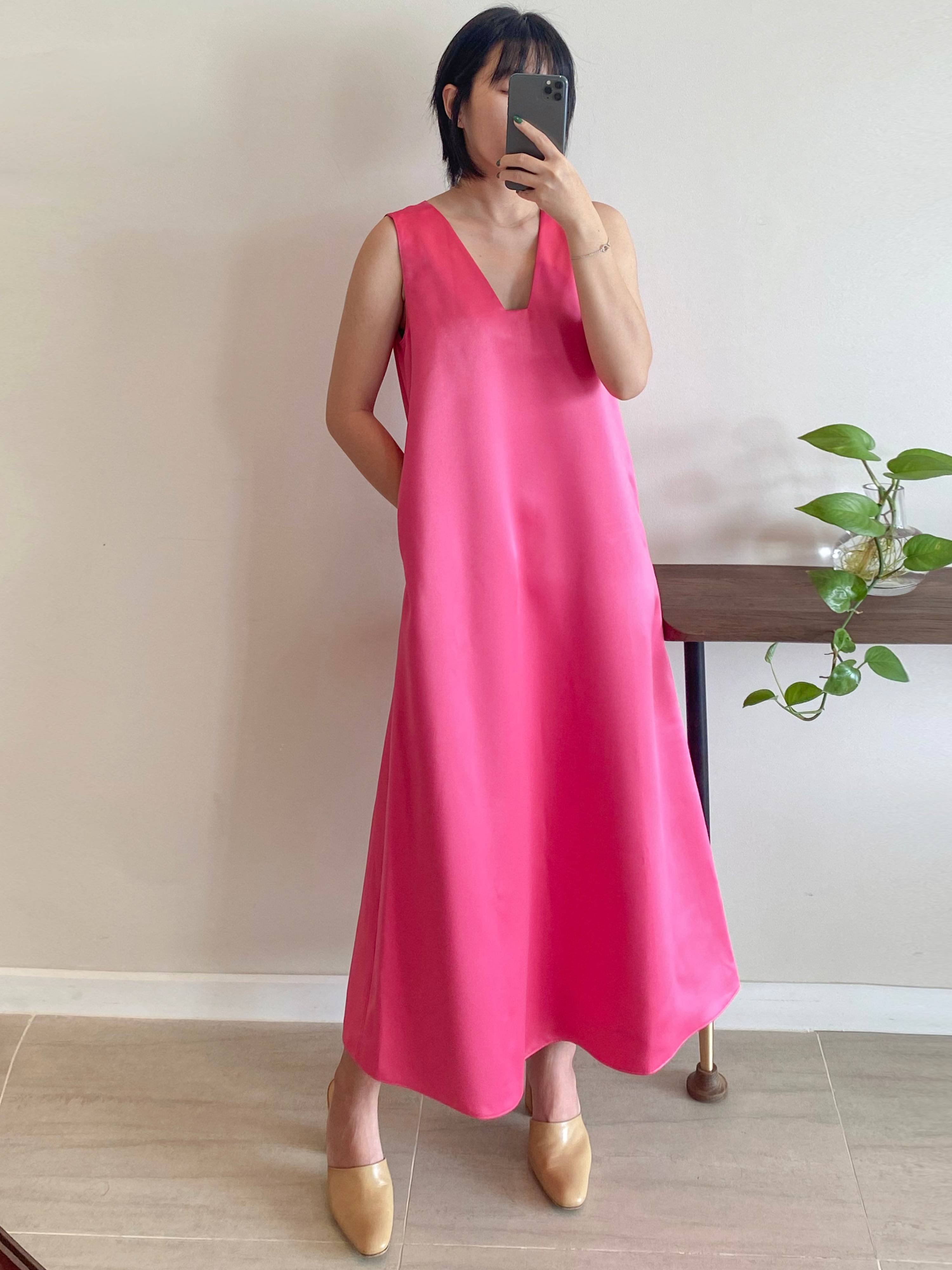 Đầm dài basic cách điệu cổ Mauve Luxe dress