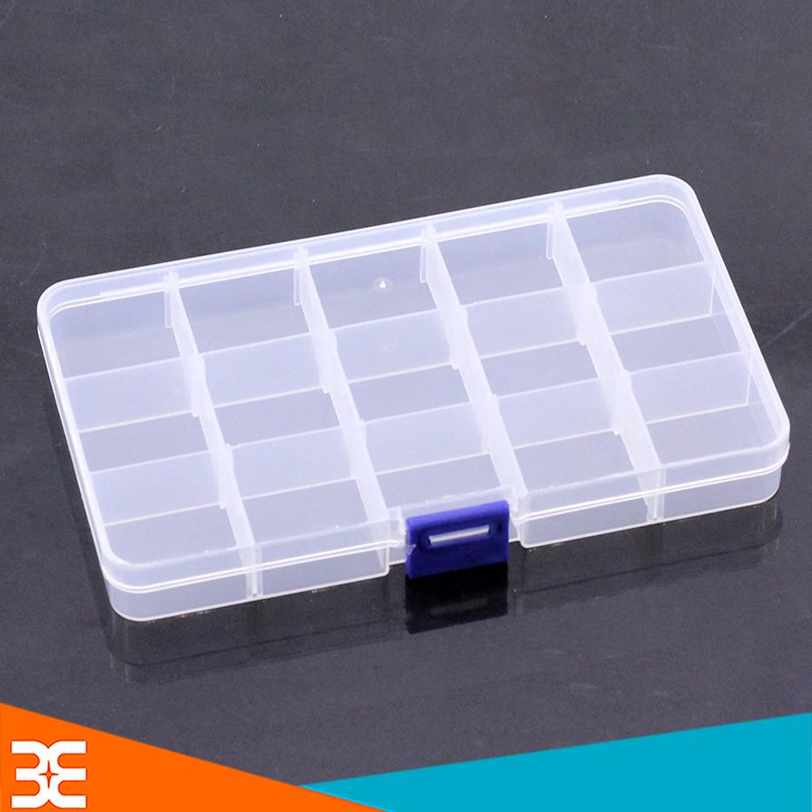 Hộp Đựng Linh Kiện, Trang Sức 15 Ngăn, Hộp nhựa 15 ngăn, hộp nhựa trong, hop nhua chu nhat, Hộp Đựng Linh Kiện, hop nhua nho, hộp nhựa đựng linh kiện 15 ngăn