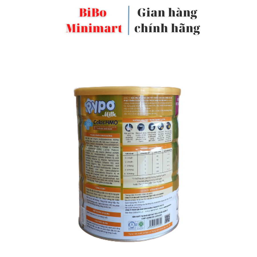 Sữa PYPO Colos HMO lon 900 (Từ 0 -12 tháng).