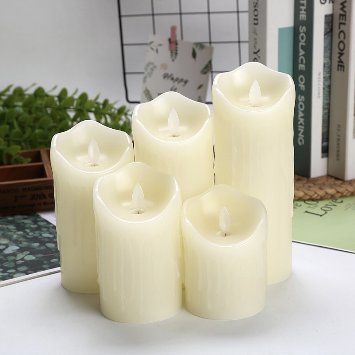 Nến điện tử vỏ sáp chảy đường kính 7,5cm
