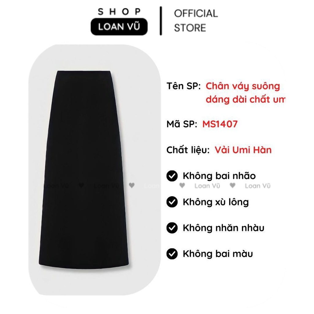 [BIGSIZE] Chân váy suông dáng dài 90cm chất umi - ms518