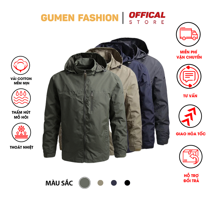Áo Khoác gió vải Dù dày Nam chống gió trượt nước, Áo Khoác Jacket Nam Chống Tia UV, Chống Nước Cực Tốt
