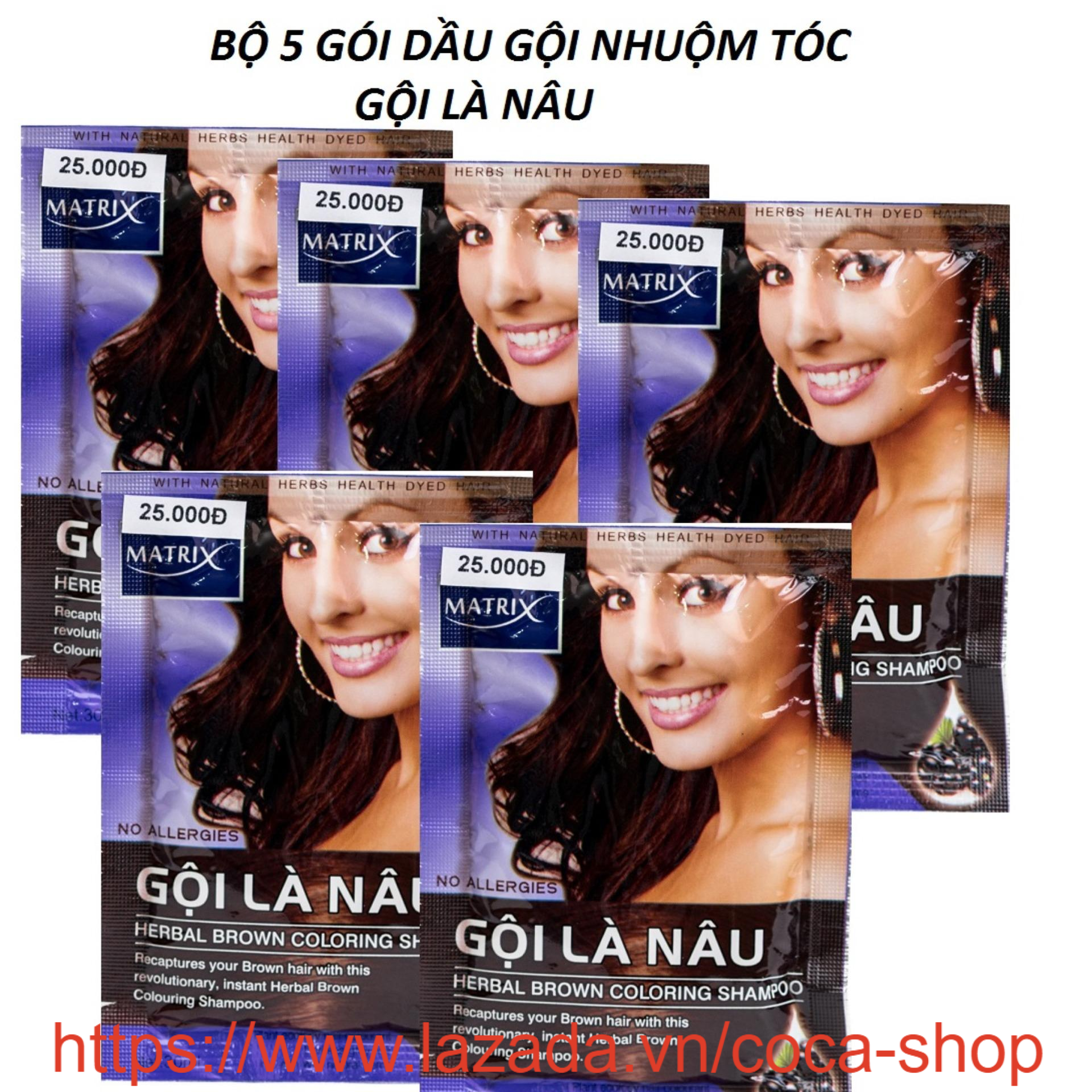 [Bộ 5 Gói] Dầu Gội Nhuộm Tóc - Gội Là Nâu Matrix