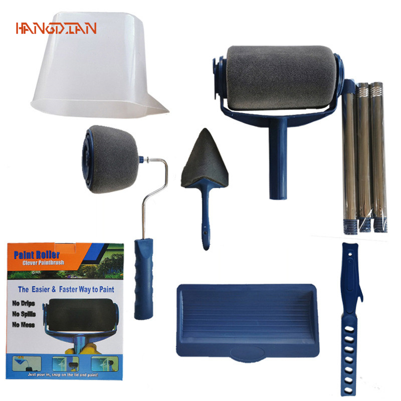 HANGDIAN【Miễn phí vận chuyển】Con lăn Bộ cọ vẽ Cần Câu Thu gọn liền mạch góc sơn bàn chải