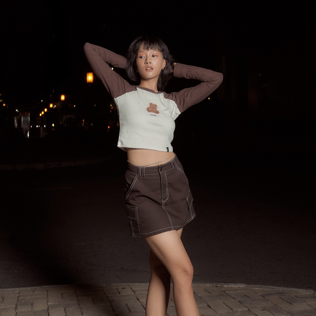 Áo Croptop Tay Dài PRADIES B-Bear