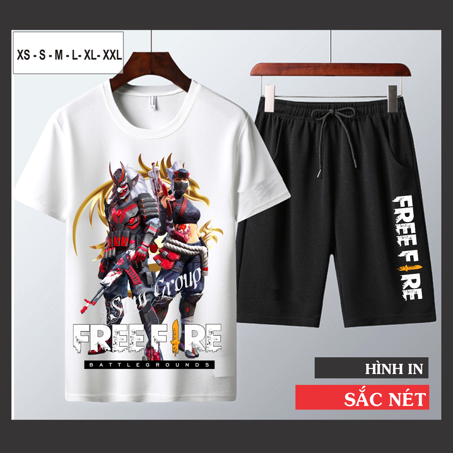 Bộ Quần Áo In Hình Free Fire Cổ Tròn Cotton Thẻ Vô Cực Mùa 17 Hot Trend 2021