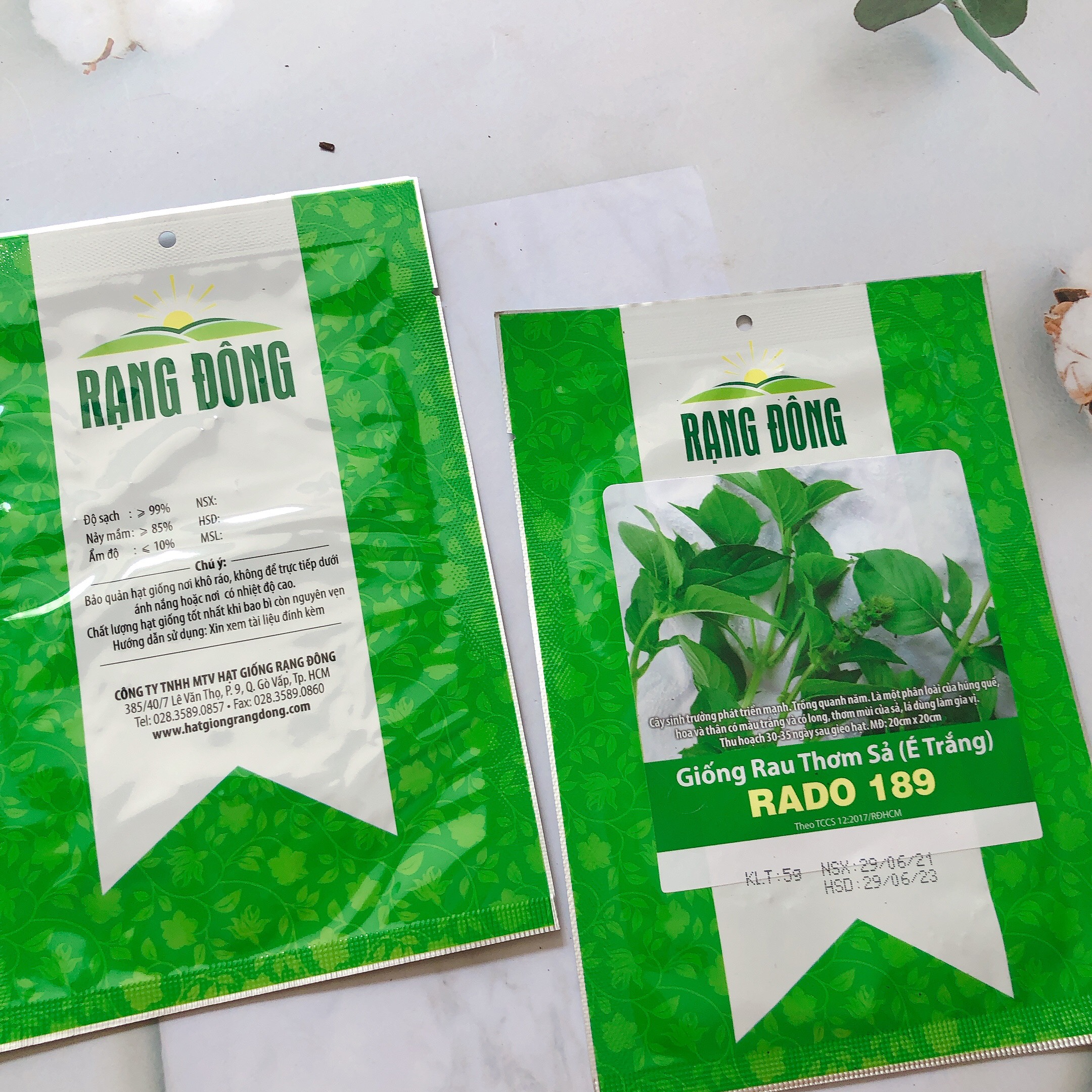 [HCM]Hạt giống rau thơm sả (é trắng) Rado 189 gói 2gr