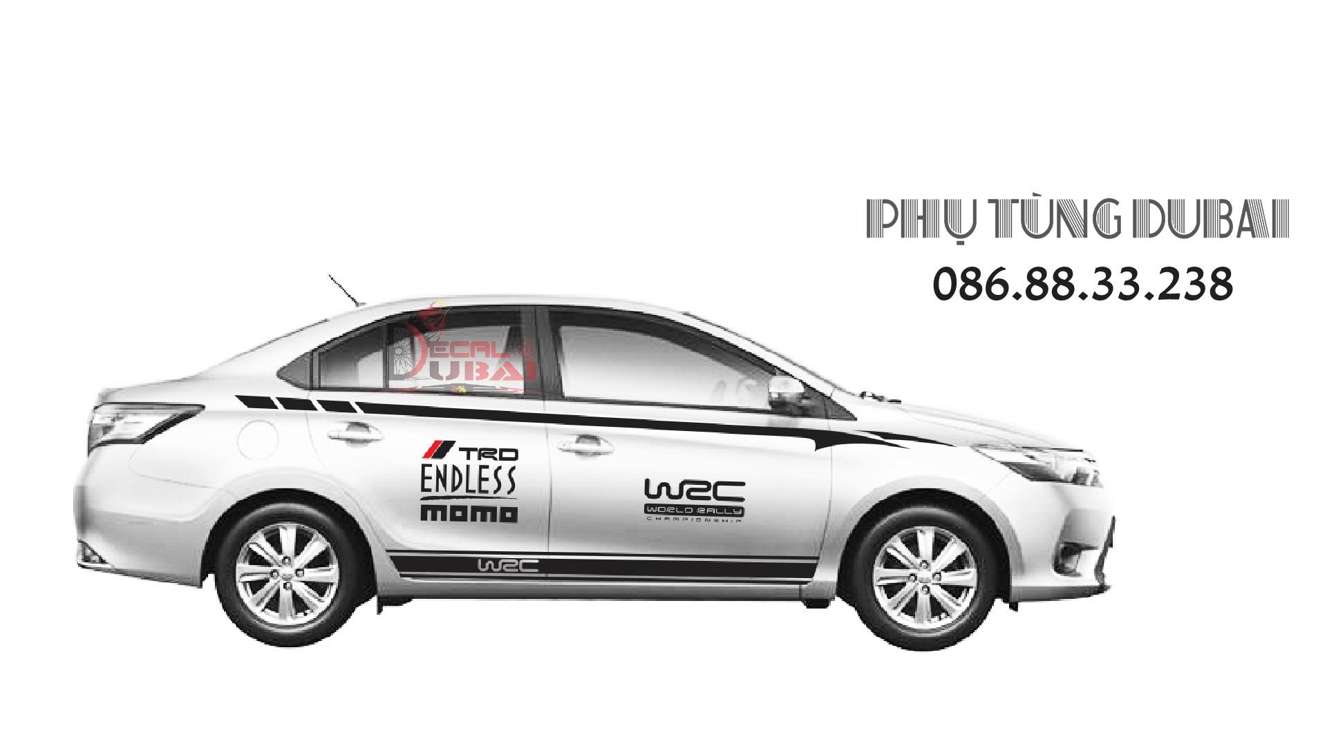 Tem dán sườn xe vios