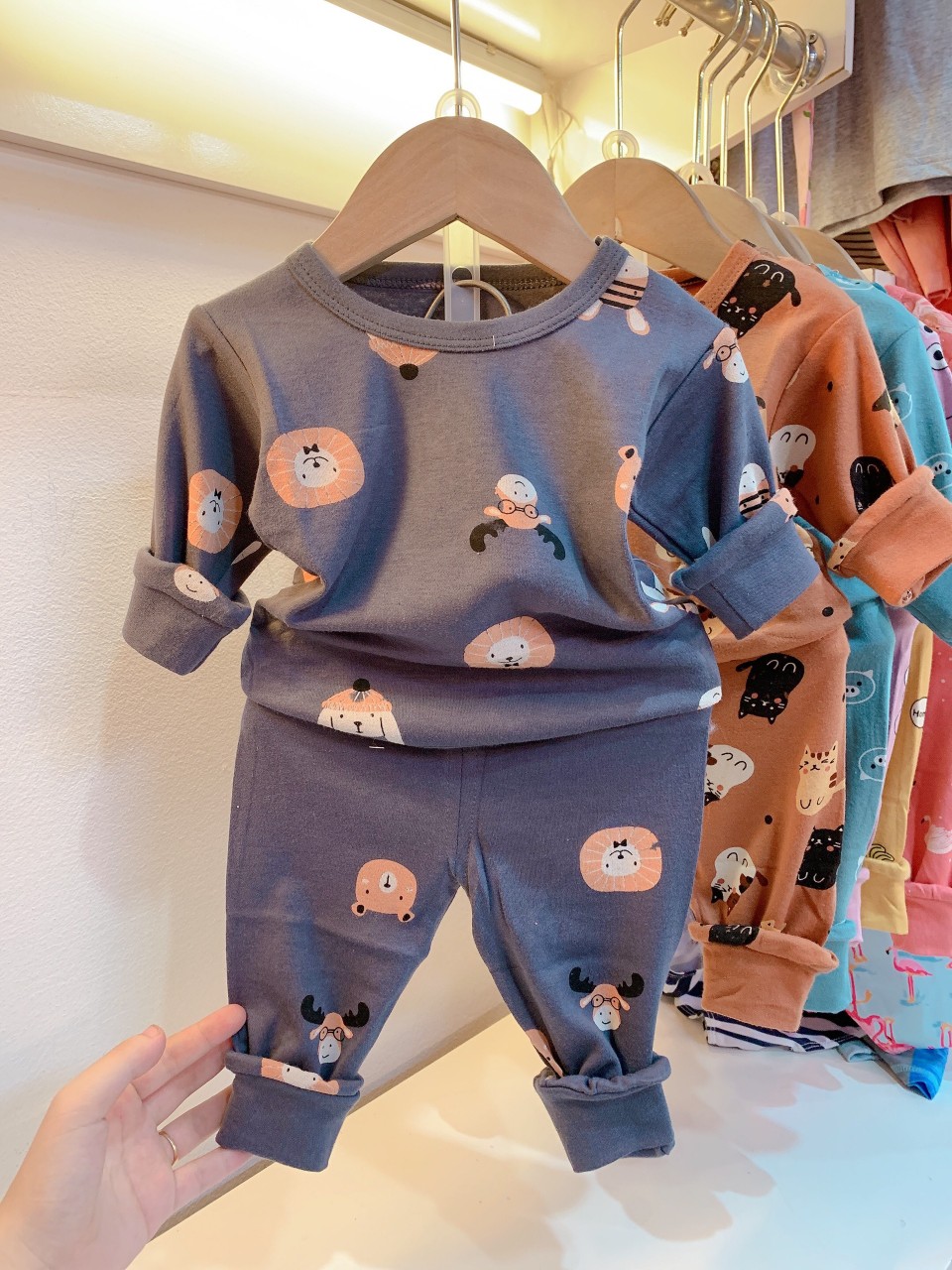 Bộ cotton len Quảng Châu cạp thường cho bé