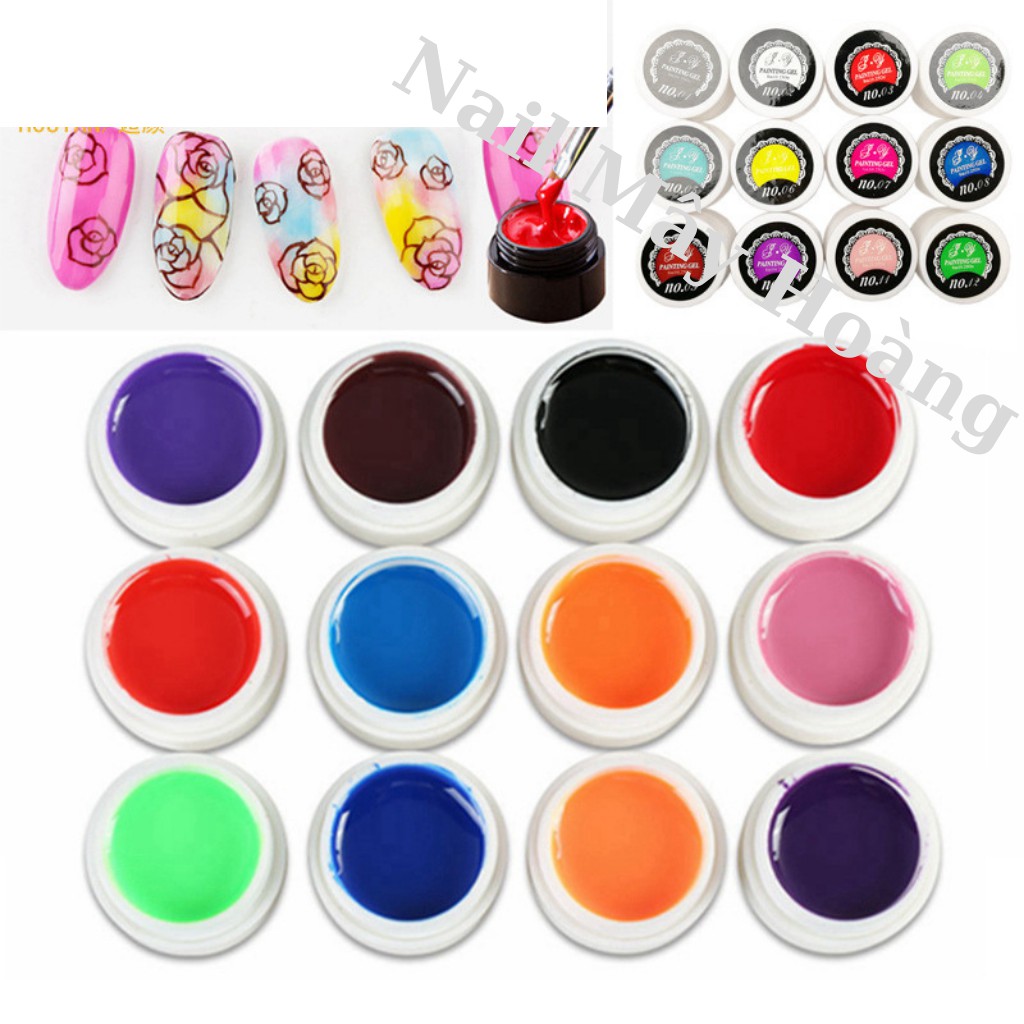 g.el vẽ nail , vẽ móng 12 màu siêu đặc