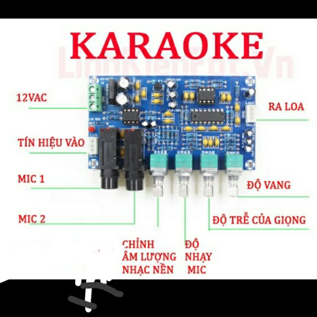 Mạch Khuyếch Đại Âm Thanh Karaoke 2 Mic