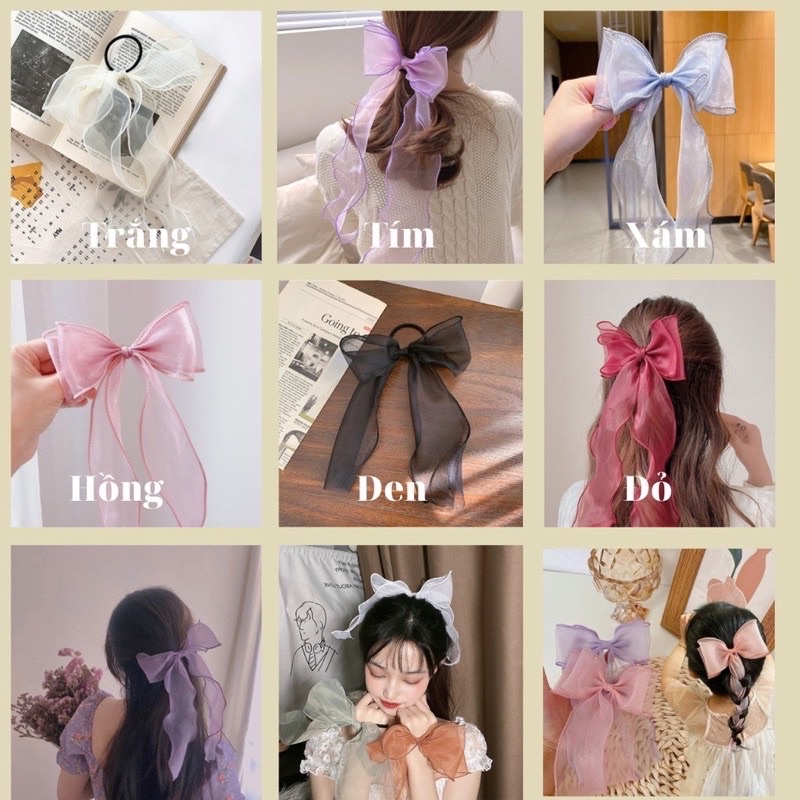Bờm, kẹp tóc hình nơ nhiều mẫu xinh