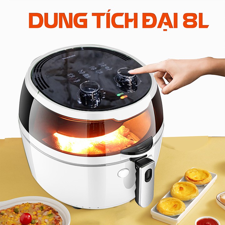 nồi chiên không dầu nine shield 8l