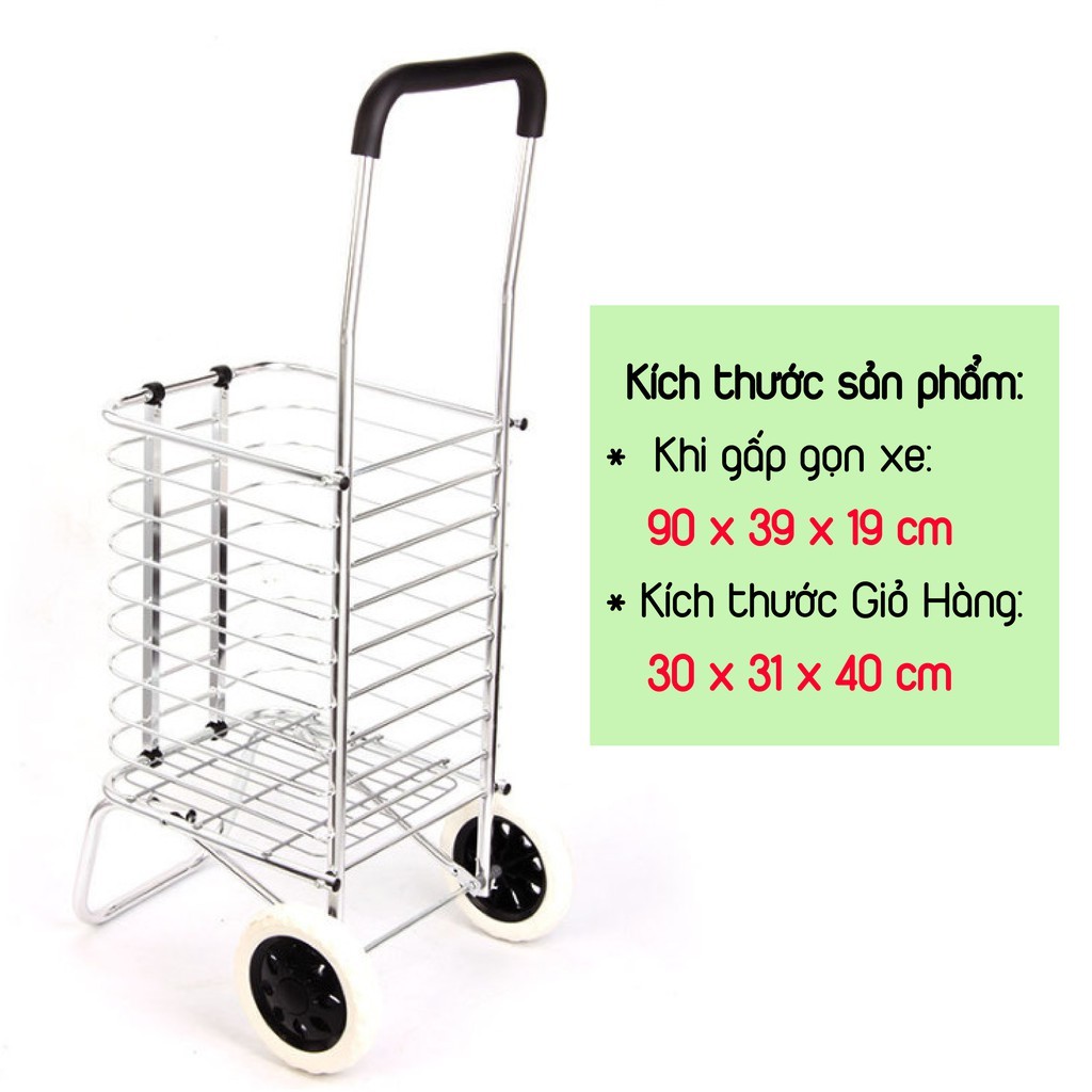 Xe Kéo Đi Chợ, Đi Siêu Thị Có Giỏ Hàng - XDC01