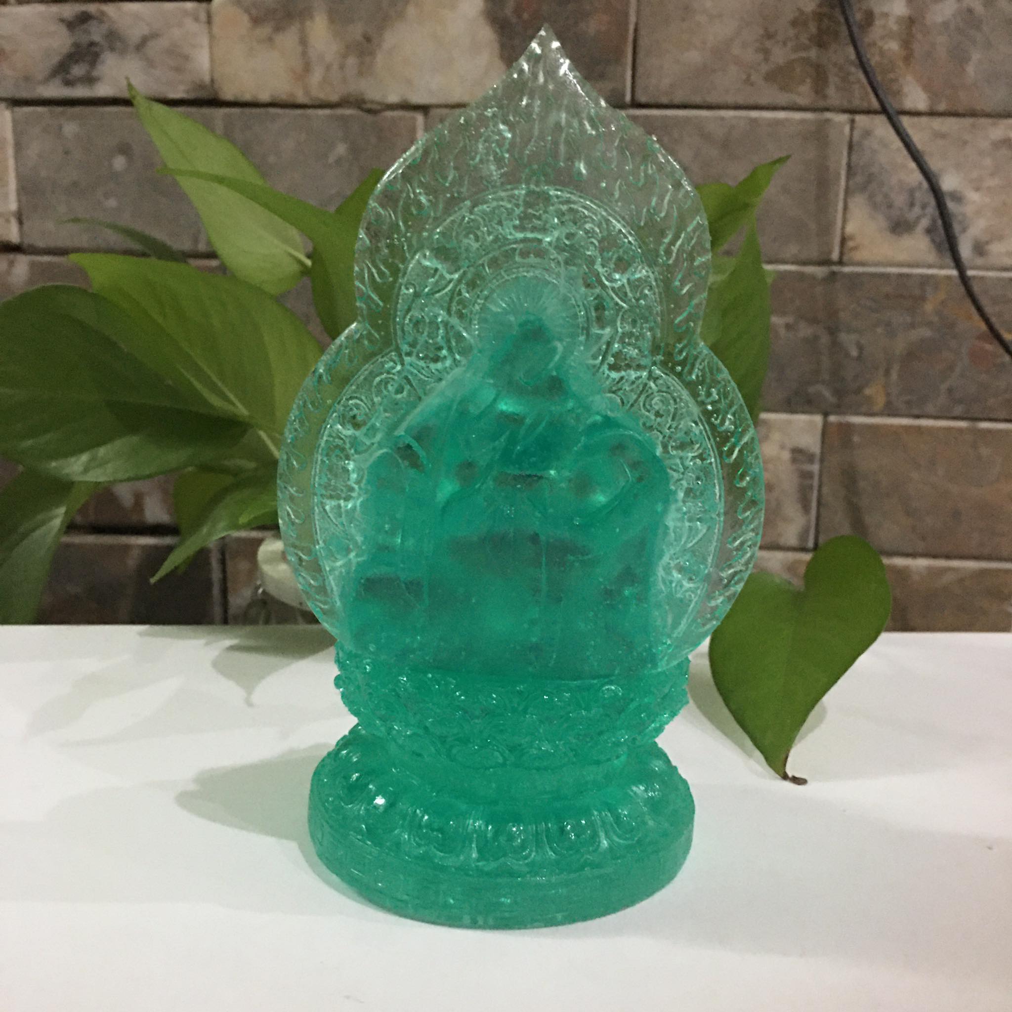 Phật di lặc màu xanh lá cao 17 cm