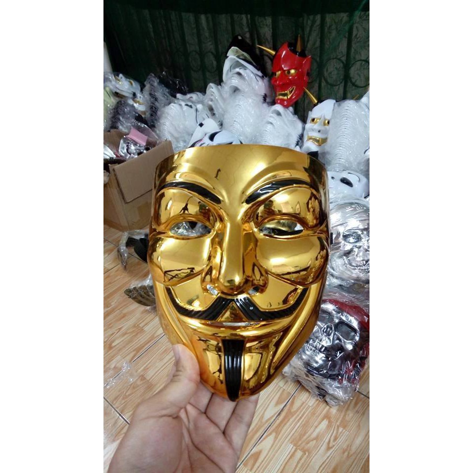 - mặt nạ hacker vàng bạc cao cấp