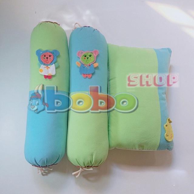 [HCM]Bộ Gối Xốp Cho Bé Từ 0-2 Tuổi (1Gối Nằm 2 Gối Ôm)