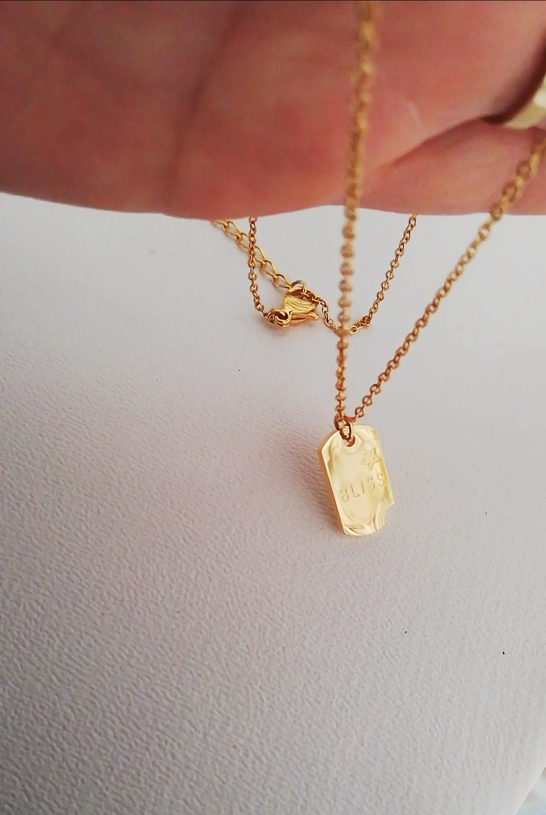 High-Quality White & Gold Titanium Necklace + Earrings for Women