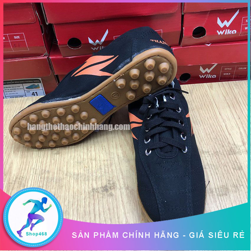 Giày đá bóng đinh tròn - Giày bata đinh Thăng Long (Đen)