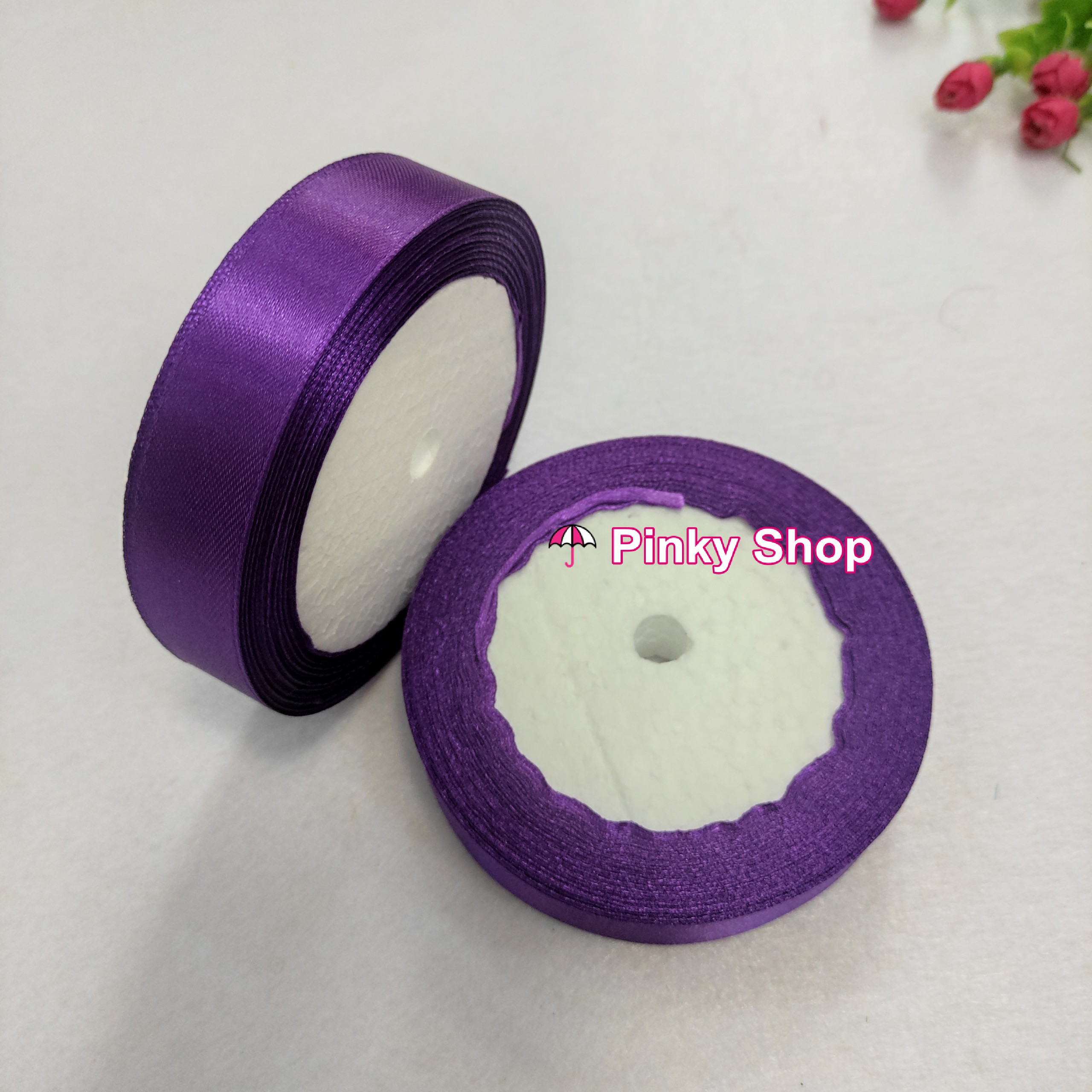 Ruy băng lụa vải Satin 2cm cuộn 20m nhiều màu [Ảnh thật] làm nơ gói quà trang trí làm phụ kiện handmade Pinky Shop