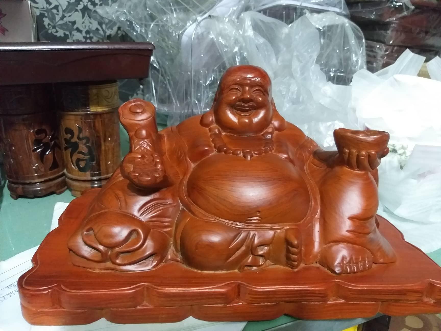 Tượng Phật Di Lặc Gỗ Hương (40cmx20cm)