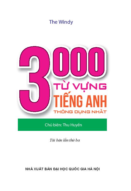 Fahasa - 3000 Từ Vựng Tiếng Anh Thông Dụng Nhất (Tái Bản 2018)