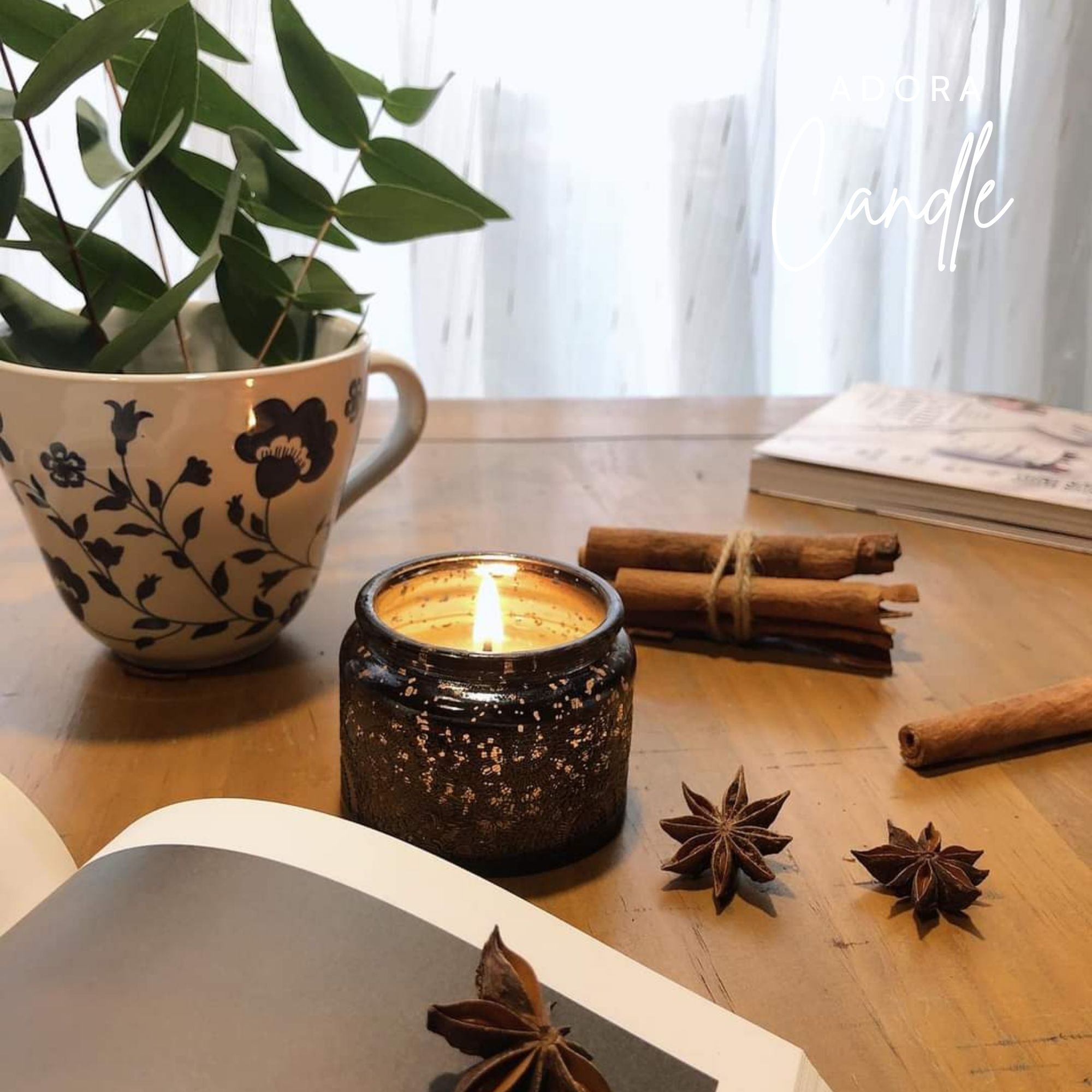 Nến thơm phòng Vintage Jar size S - ADORA candle