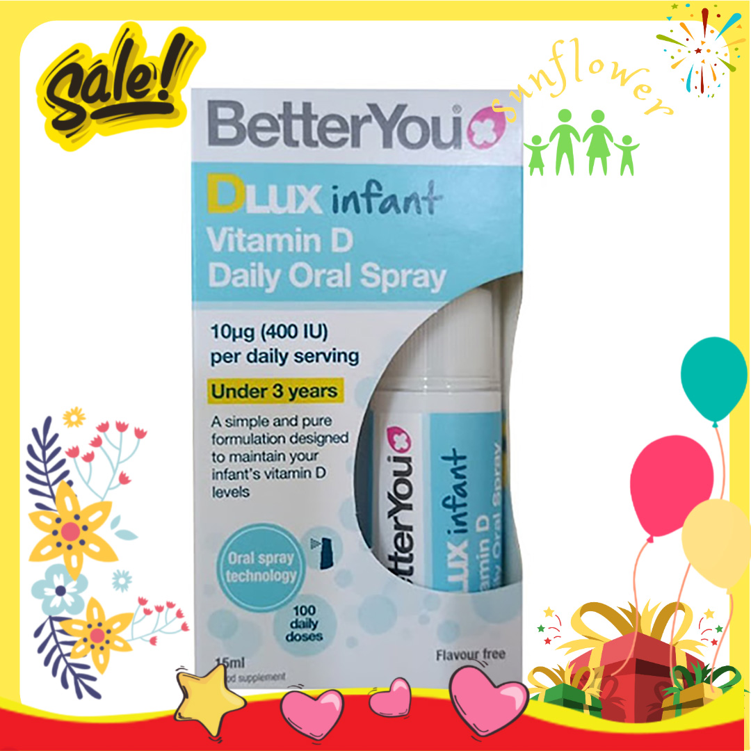 D lux UK dạng xịt cho bé từ sơ sinh đến 3 tuổi BetterYou Dlux Infant vitamin D Daily Oral Spray 400IU 15ml của Anh