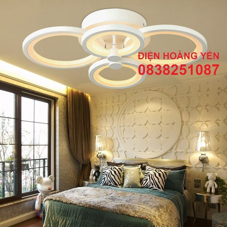 Đèn mâm led ốp trần 3 chế độ ánh sáng có remote