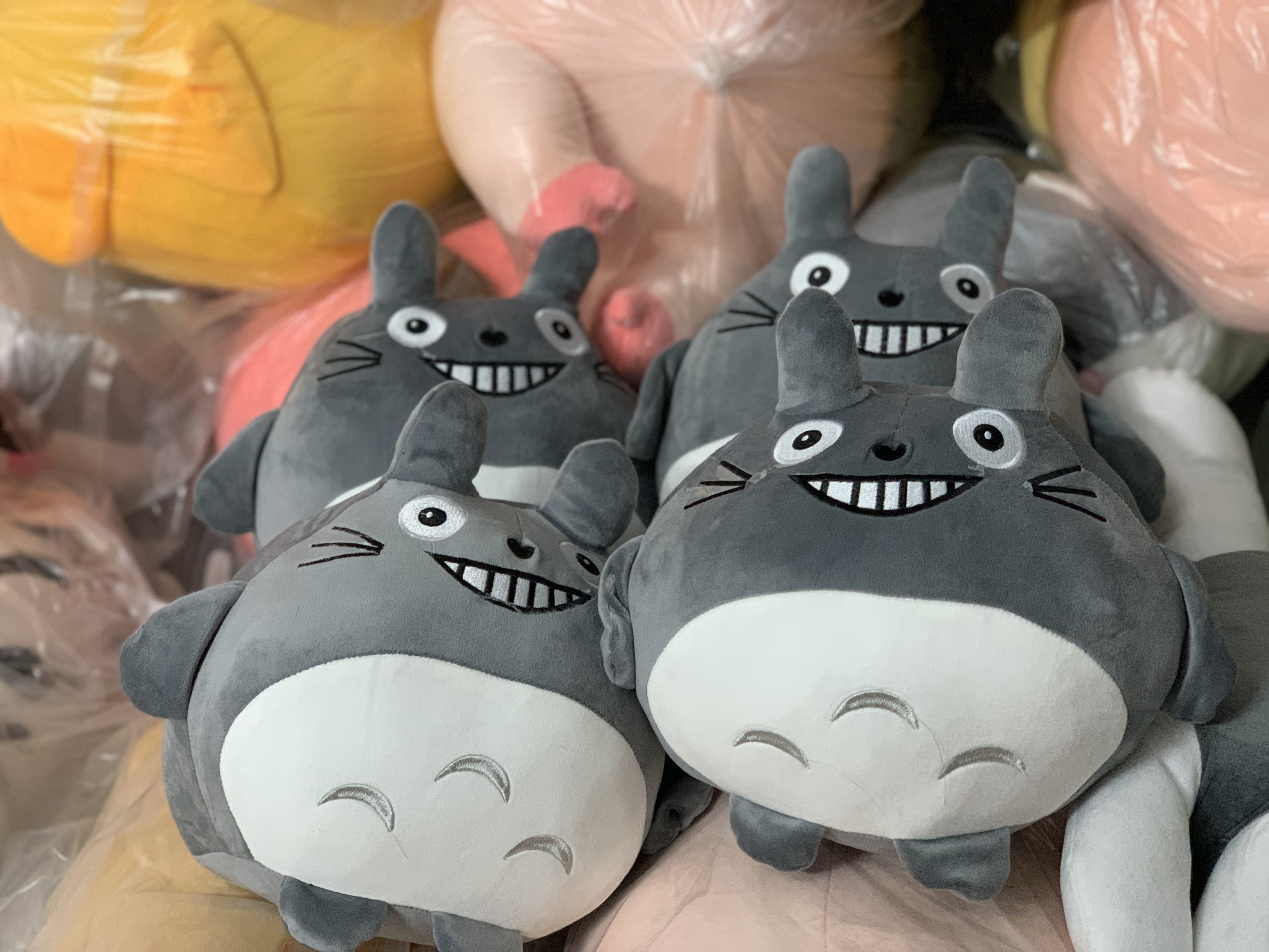 Gấu bông Totoro xám mặt cườì dễ thương