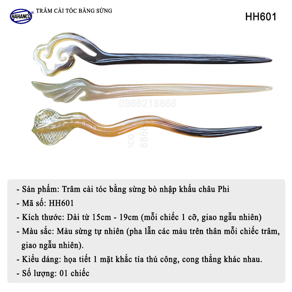 Trâm cài tóc bằng sừng - Chạm khắc tinh tế, kiểu dáng đẹp độc đáo (HH601)