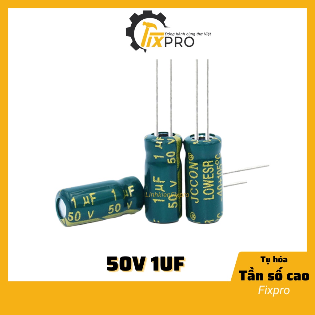 Tụ hóa 50v 1uf 5x11mm tần số cao túi 10c