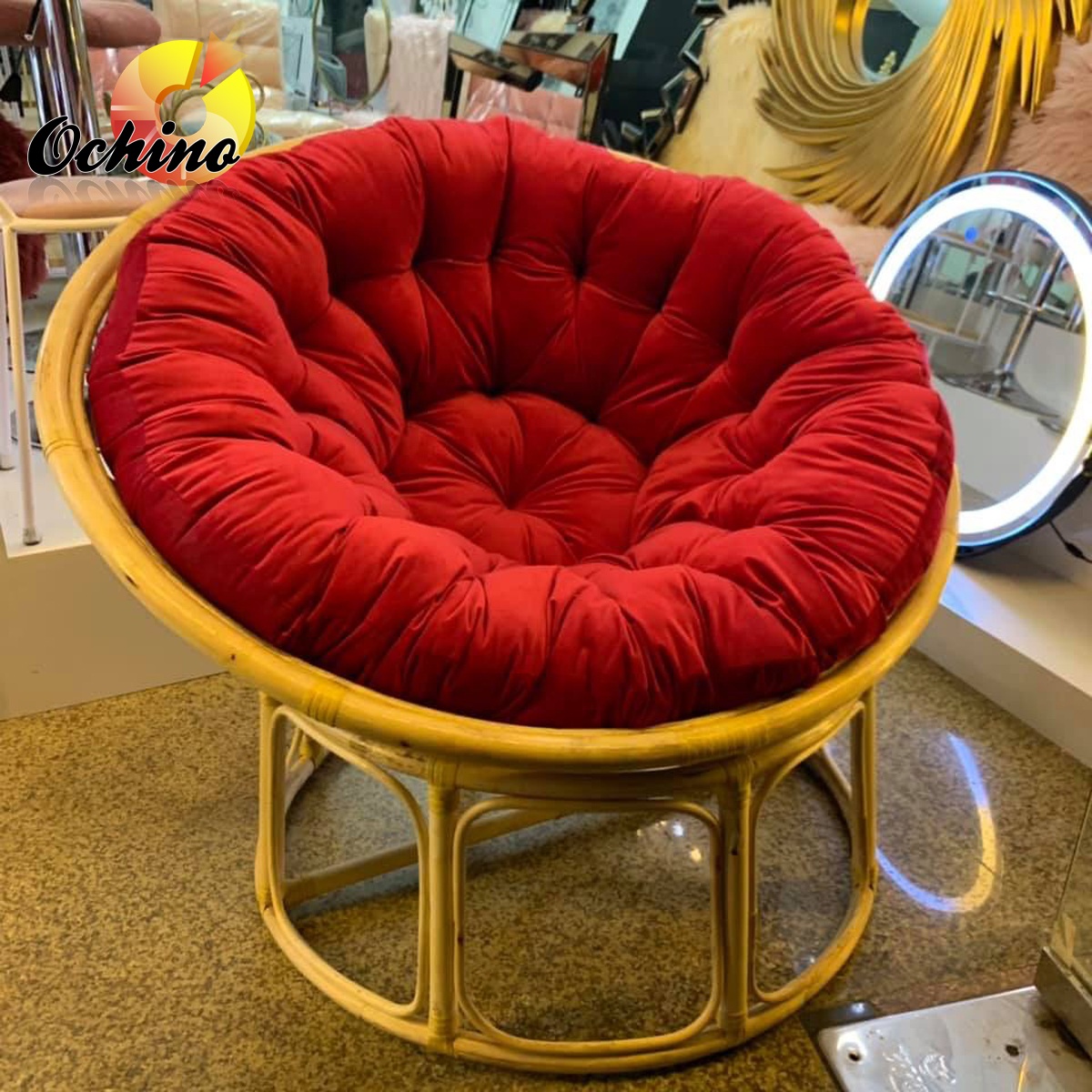 ( FREE SHIP ) Ghế Papasan, Ghế nệm tròn thư giãn Papasan phòng khách/phòng ngủ phong cách vintage (hàng có sẵn được chọn màu nệm)