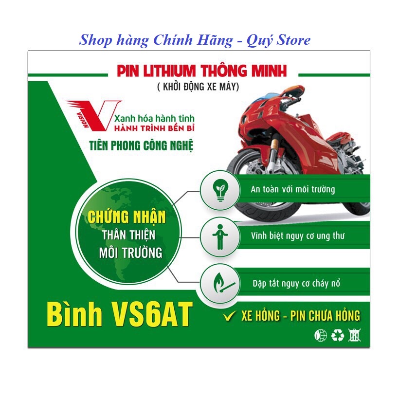 [HCM]ẮC QUY - PIN LITHIUM VISION VS6AT
