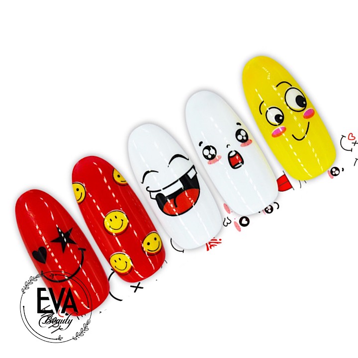 [HCM]Decal Dán Móng Tay 3D Nail Sticker Hoạ Tiết Icon Mặt Cười EB112