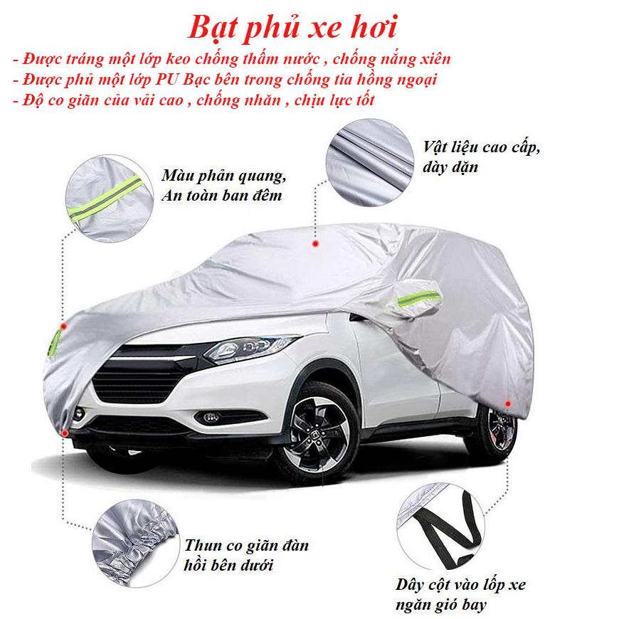 Bạt phủ xe hơi ,Bạt che phủ ô tô, xe hơi cao cấp, xe ôtô ... lớp bạc phản quang chống nóng, nước, xước sơn, vải dù cao cấp không dễ rách