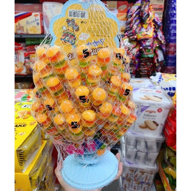 [ Sale ] Combo 30 cây kẹo dẻo Trái cây ( humberger ) xiên que