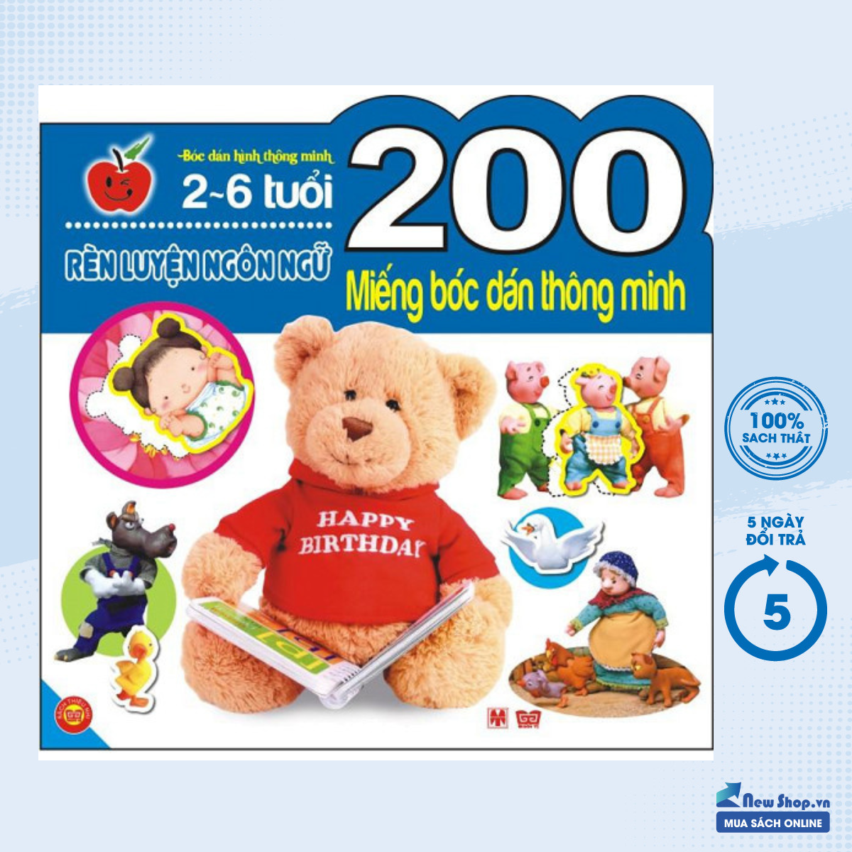 Sách 200 miếng bóc dán thông minh - rèn luyện ngôn ngữ - - newshop