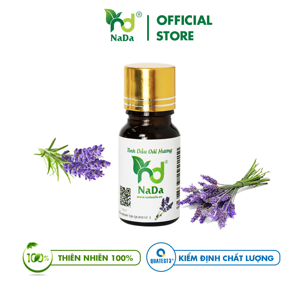 Tinh dầu Oải hương (Lavender) nguyên chất Nada | Kiểm định QT3 | Làm nước hoa Dễ ngủ Giảm Stress