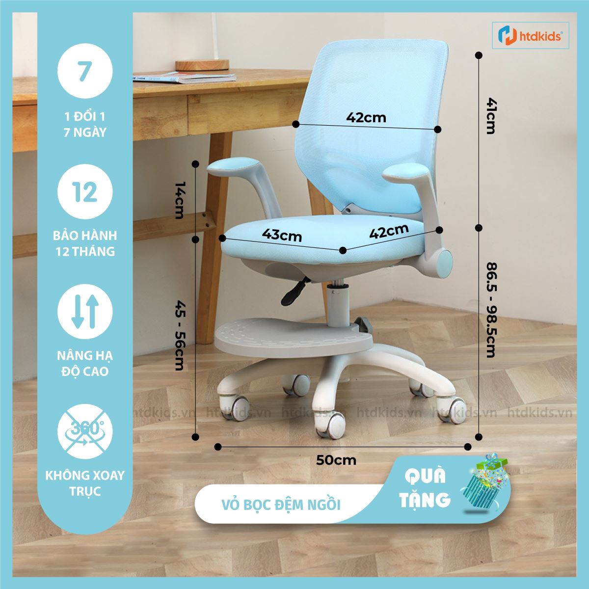 Ghế học sinh chống gù lưng tiêu chuẩn công thái học CM801