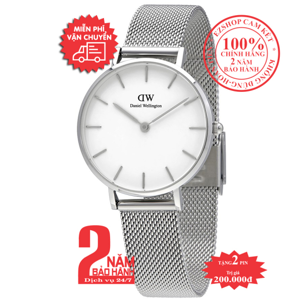 Đồng hồ thời trang nữ D.W Classic Petite Sterling 28mm- Màu trắng bạc (Silver) DW00100220