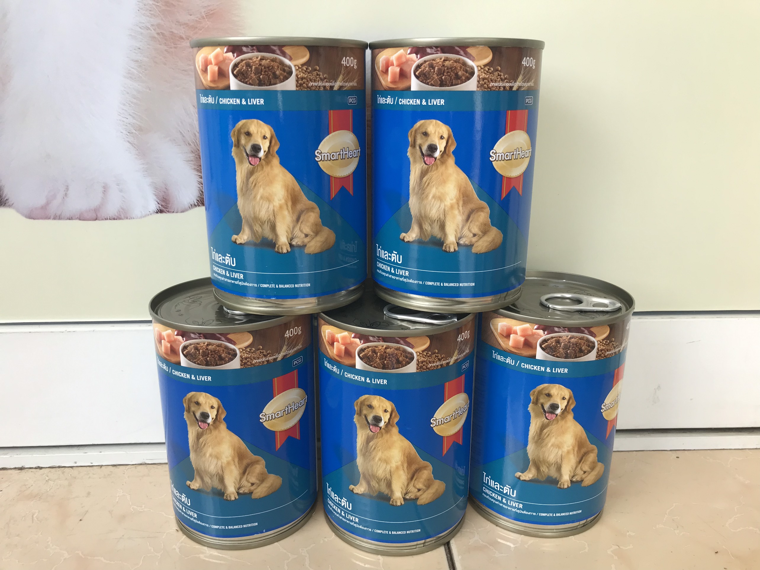 [Date 2025] Combo 5 lon Pate cho chó lớn Smartheart 400gr có 2 vị