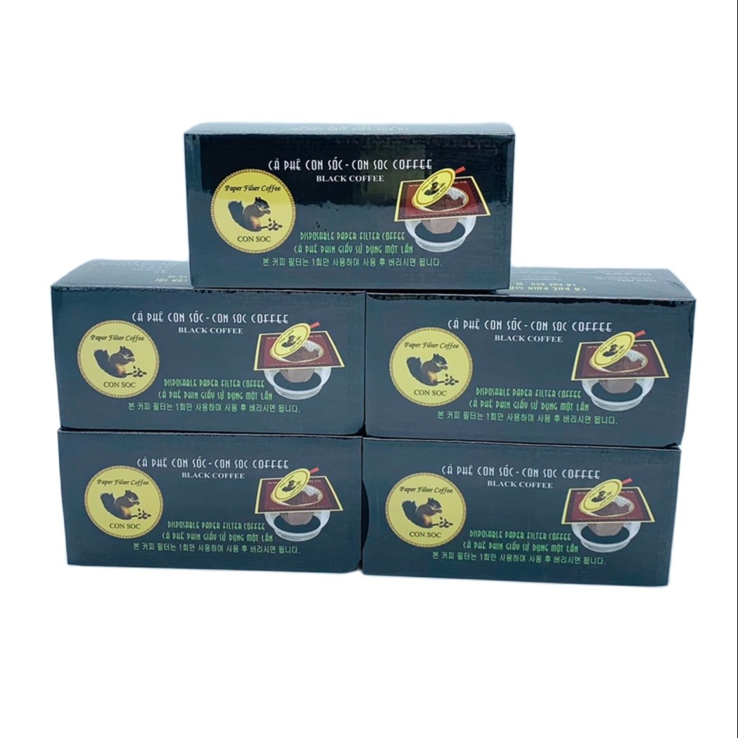 Hộp Cà phê Con Sóc Phin Lọc Đơn Đen( Combo 5 Hộp)