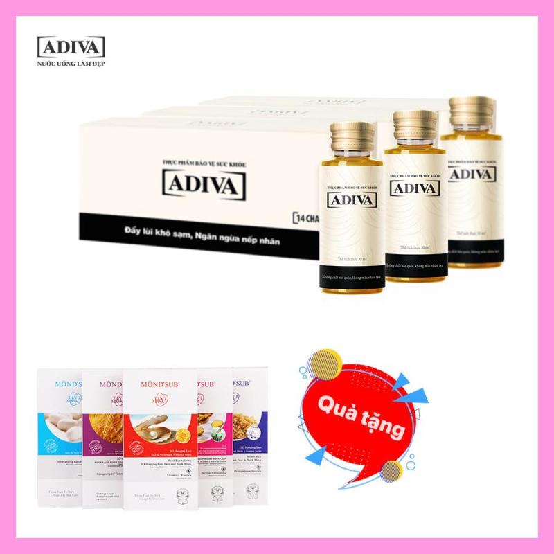 2  Collagen Adiva (14 chai x hộp) + tặng hộp mặt nạ Monsub 5 miếng trị giá 200.000đ nhập khẩu