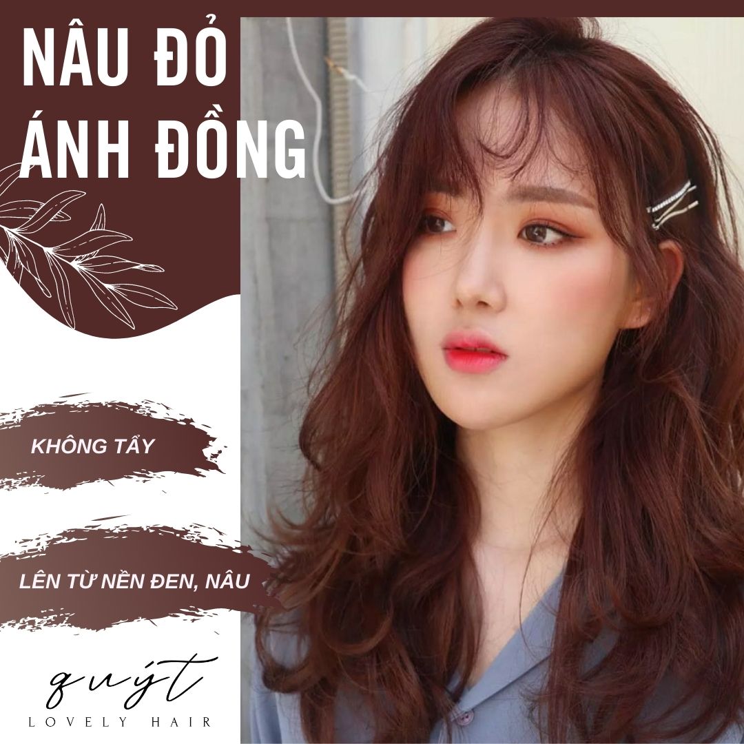 Thuốc nhuộm tóc nâu đỏ ánh đồng + tặng kèm oxy