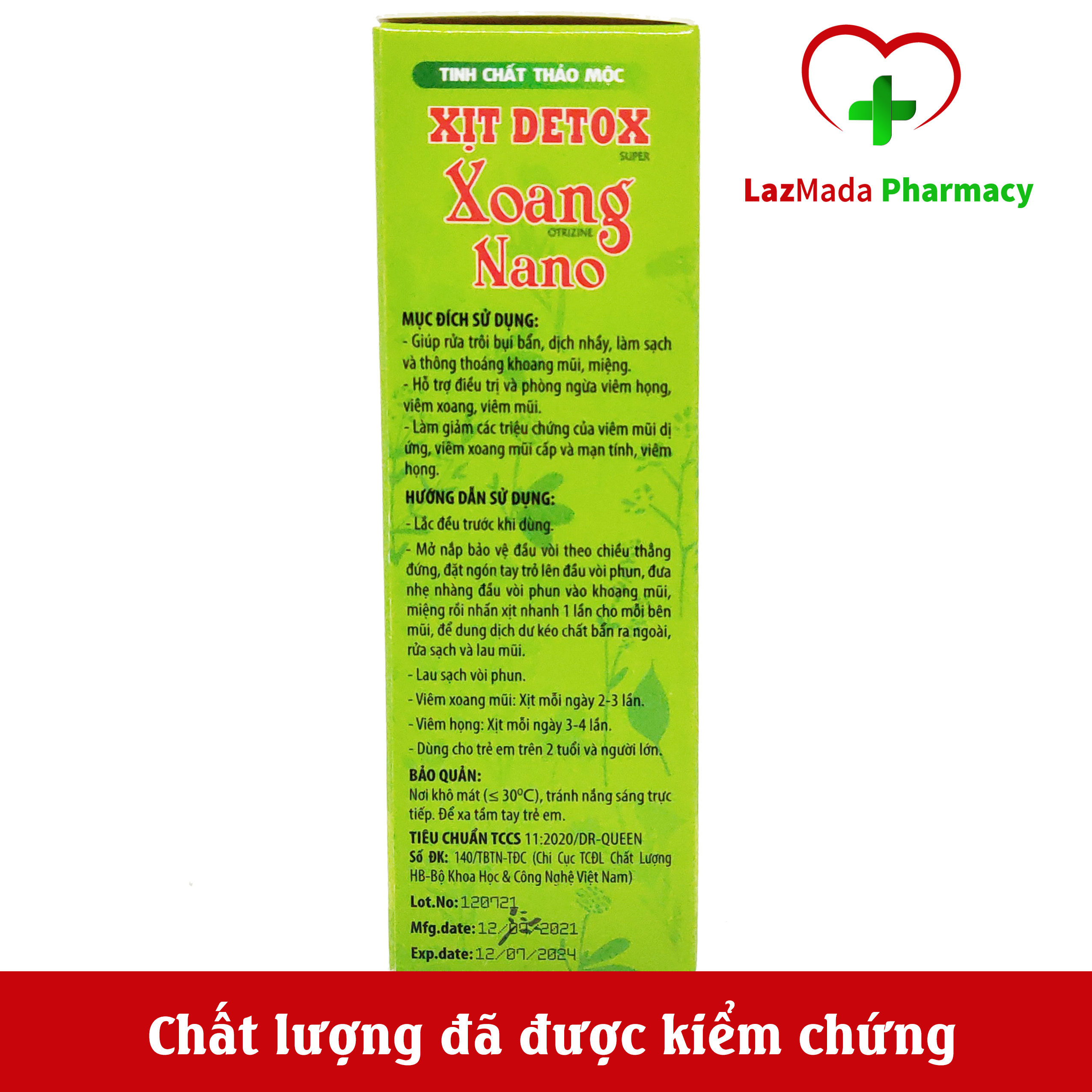 Xịt Viêm Xoang Kore nano - Tinh chất thảo mộc tự nhiên - Giúp giảm ho, giảm viêm mũi, viêm xoang cấp và mãn tính hiệu quả - Chai 20ml đạt chuẩn Bộ y tế